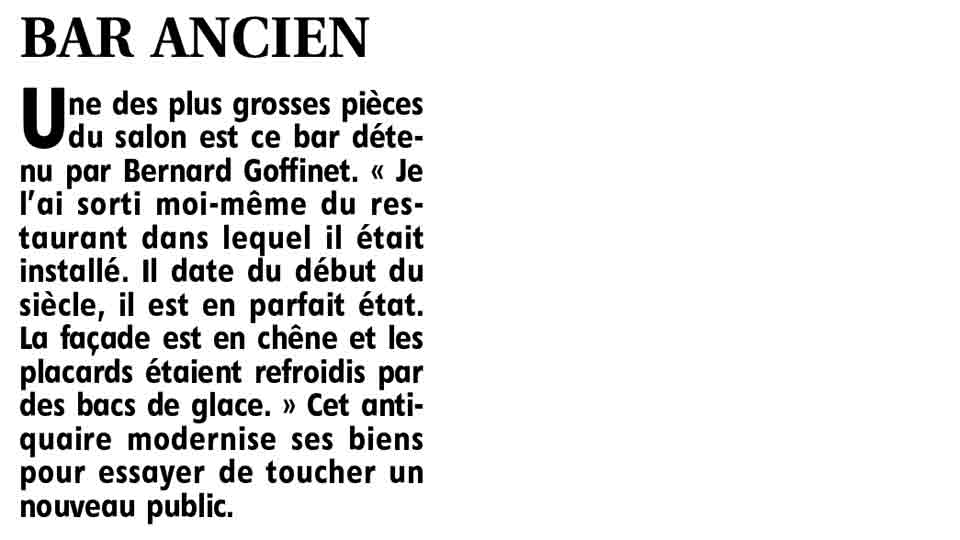 salon antiquaires Châtel-Guyon auvergne Goffinet article journal La Montagne 5 mai 2019